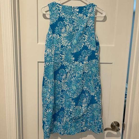 Lilly Pulitzer blue floral shift dress with lace, size 8 - Picture 4 of 7